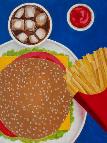 Cheeseburger and fries