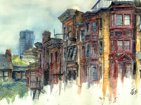 Myrtle street rooftops