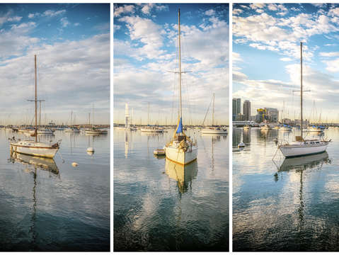Floating on the clouds triptych