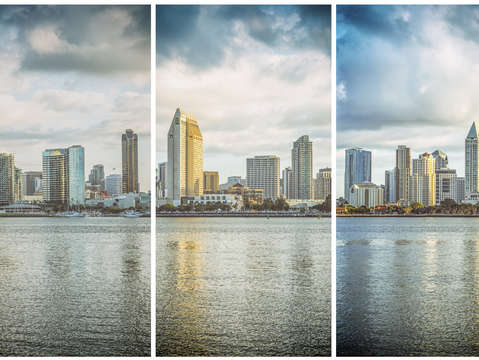 Three skylines triptych