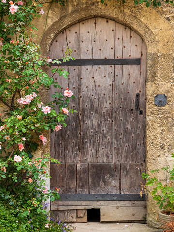 Lacock abbey courtyard door