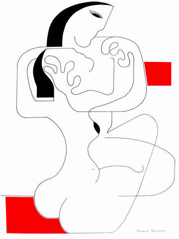 Le calin with red accent