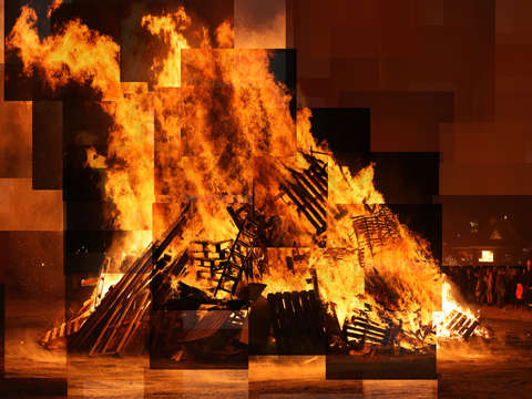 Reykjavik iceland new years bonfire
