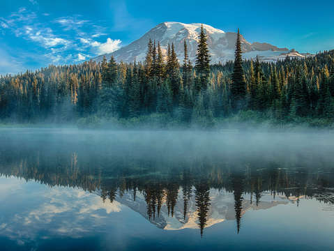 Reflection pond and mountain rainier