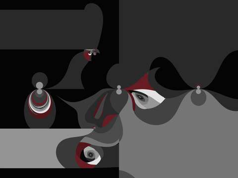 Red on black white 5