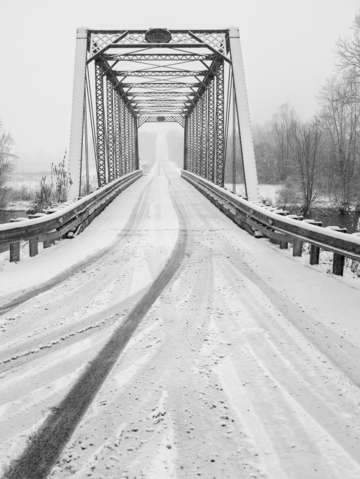 Snowy bridge