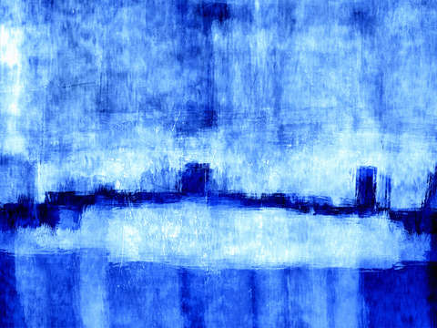 City on the lake at night