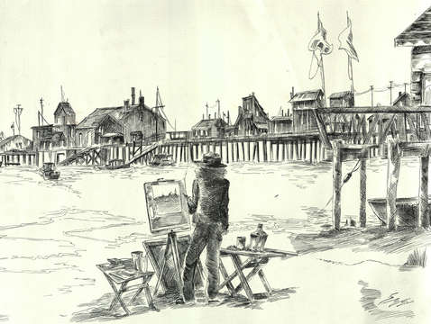 Plein air painter in provincetown