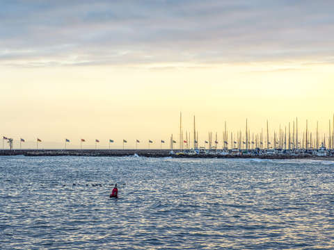 A santa barbara harbor sunset 1