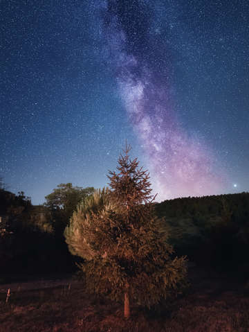 Milky way over mountains