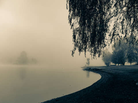 Hazy morning at echo lake