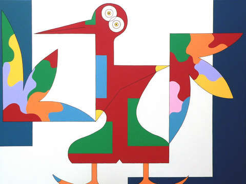 The free red bird