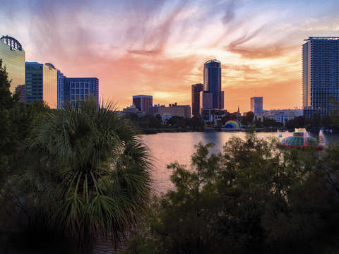 Lake eola cotton candy sky