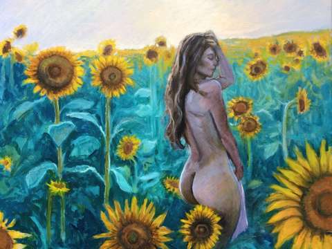 Lauren and sunflowers