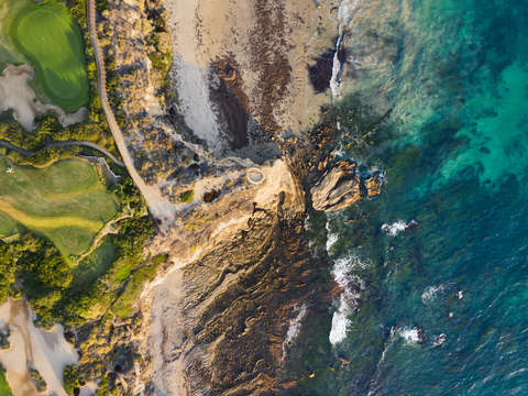 Crystal cove state park birds eye aerial