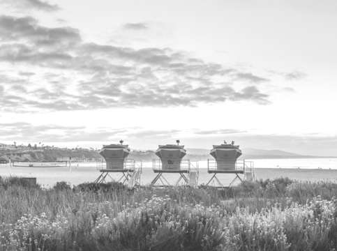 Doheny state beach towers bw