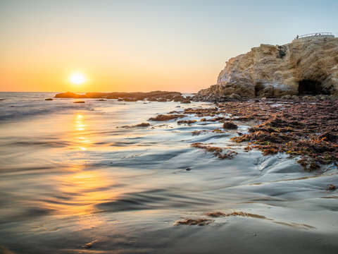 Crystal cove wave sunset