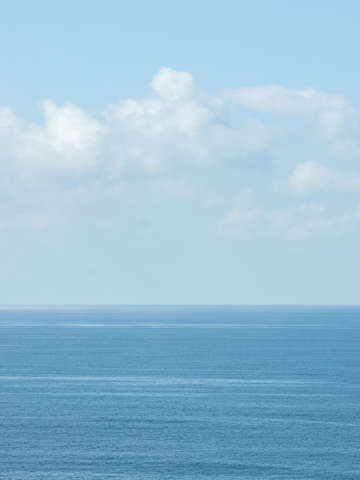 Minimalist blue sky and ocean
