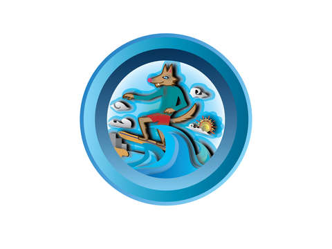 Surfing werewolf