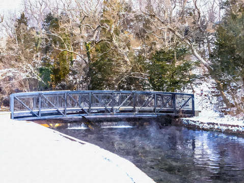 Steamy winter landscape painterly