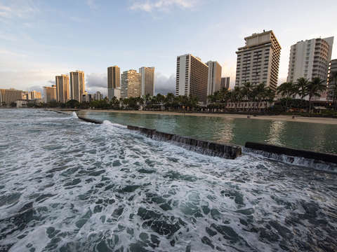 The shores of waikiki