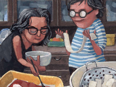 2 broads making lasagna 2