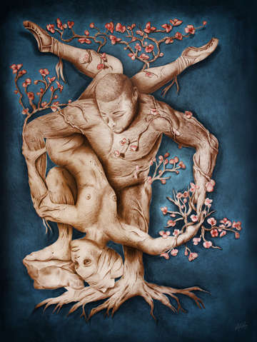 Entangled blue rustic
