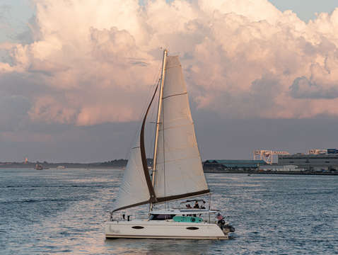 Sailboat boston harbor