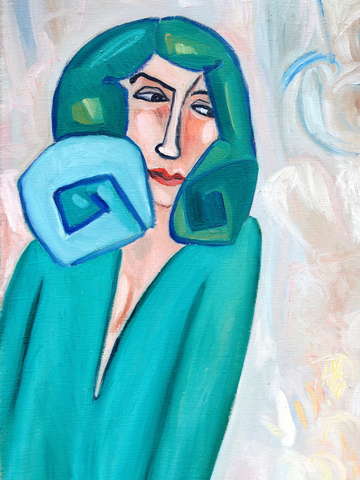 Girl in a green
