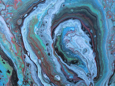 Silver and green geode