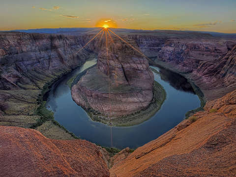 Horseshoe bend sundown