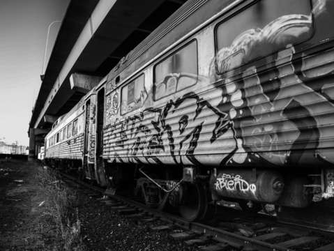 Abandoned train car