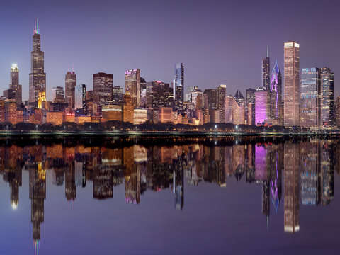 Chicago night skyline 2