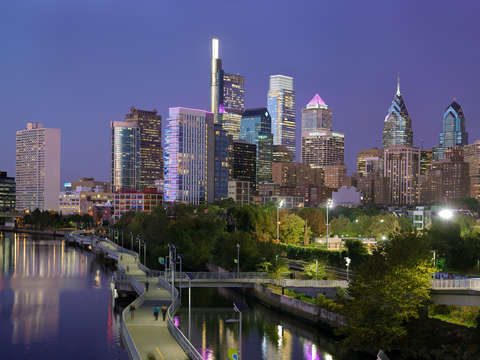 Philadelphia skyline at night