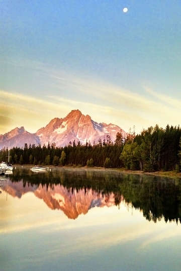 Tetons and lake