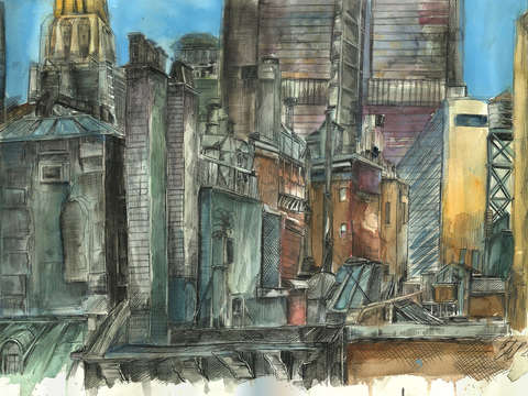 Midtown manhattan rooftops
