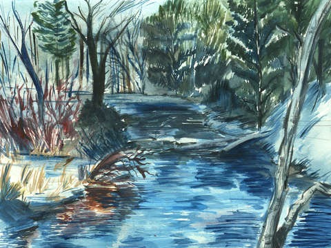 Assabet river in winter berlin ma