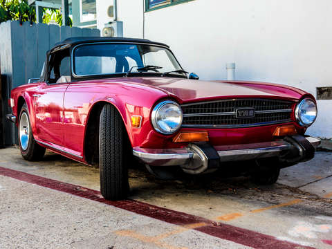 Triumph tr6 on coronado island