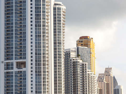 Detail of buildings at sunny isles