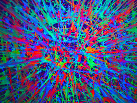 Splatter in black light