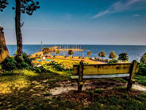 Bench at the fairhope pier v2