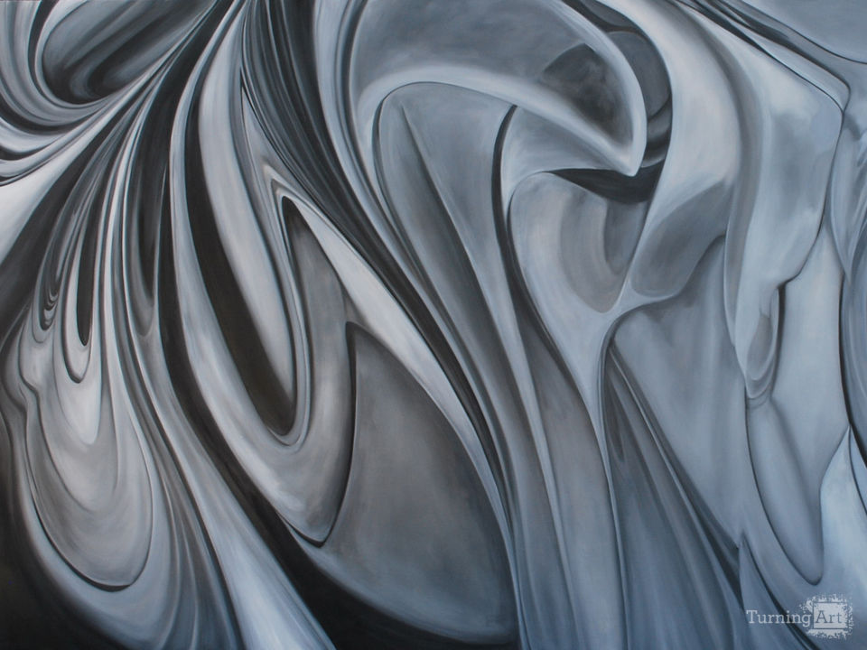 Metallic silver swirl