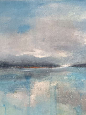 On blue pond