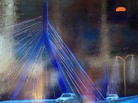 Zakim bridge at night