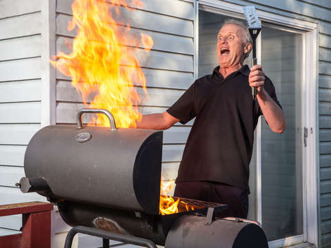 Bbq man with flames