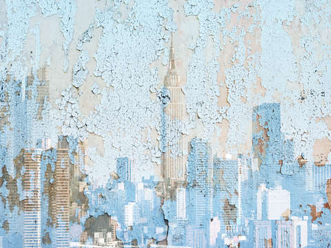 New york city skyline in blue