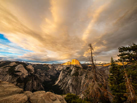 Sunset over half dome