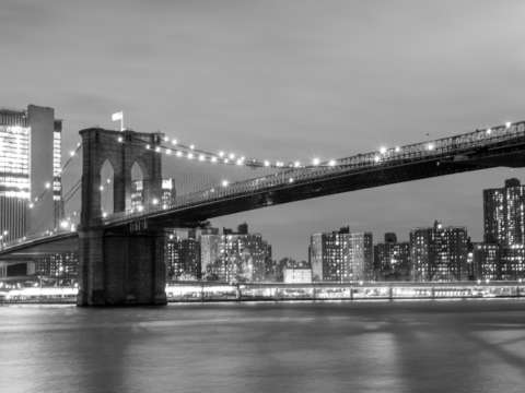 Brooklyn bridge long bw