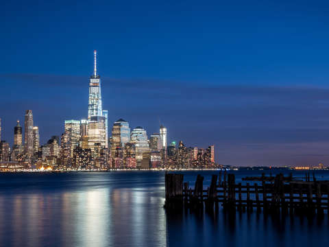 Blue nyc skyline