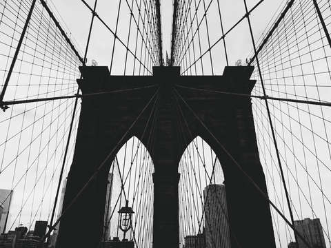 Brooklyn bridge black and white 2